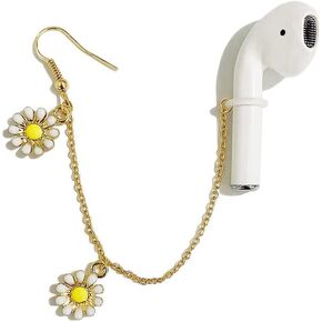 2pcs Anti Lost Earrings for Airpods Wireless Earphone Holder Butterfly Cactus Sunflower Mushroom Strap Earrings Holder Earhooks for Women