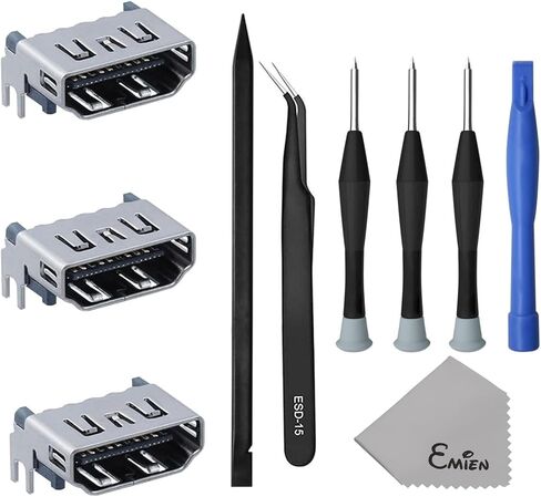 EMiEN 3 حزمة HDMI ميناء المقبس واجهة موصل استبدال لسوني بلاي ستيشن 5 PS5 مع مفكات T8H أدوات إصلاح in Kuwait
