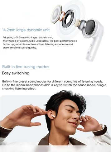 Xiaomi Redmi Buds 6 Active (Global Version) Wireles Earbuds, Bluetooth 5.4 in-Ear Headphones, 30H Long Battery Life,Noise Cancellation for Calls, 5 Tuning Modes, IPX4 Waterproof - Blue in Saudi Arabia