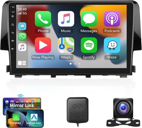 2G 64G 8 Core for Honda Civic 2016-2020, Rimoody Android 13 Car Stereo Car Radio Wireless Carplay 9 Inch Touchscreen GPS 4G-WiFi Bluetooth FM DSP-36 Mirror Link 59-UI Themes AHD Backup Camera in Saudi Arabia