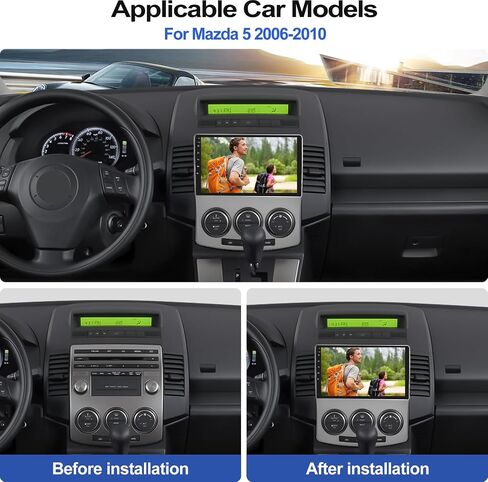راديو ستيريو للسيارة 2G+64G CAMECHO لمازدا 5 2006-2010 مع Apple Carplay اللاسلكي Android Auto 9 بوصة شاشة تعمل باللمس Android 13 راديو مع بلوتوث GPS للملاحة HiFi WiFi FM RDS كاميرا احتياطية in Saudi Arabia