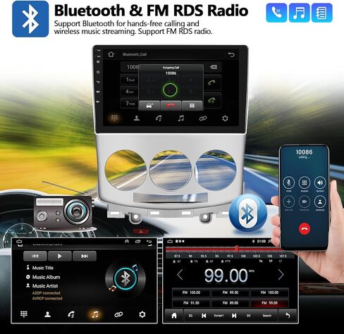 راديو ستيريو للسيارة 2G+64G CAMECHO لمازدا 5 2006-2010 مع Apple Carplay اللاسلكي Android Auto 9 بوصة شاشة تعمل باللمس Android 13 راديو مع بلوتوث GPS للملاحة HiFi WiFi FM RDS كاميرا احتياطية in Saudi Arabia