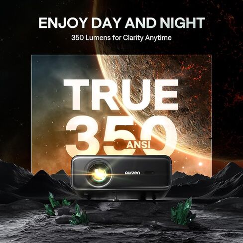 EAZZE D1 Pro Smart Projector with WiFi and Bluetooth, dbx-tv Total Sonics & Dolby Audio, Netflix Official, Auto Focus & Keystone, 350 ANSI Native 1080P Portable Mini Outdoor Projector, Grey in Saudi Arabia