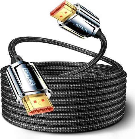 JSAUX 8K HDMI Cable 2.1 Cable 3FT, 48Gbps Ultra High Speed Long HDMI Cable, (8K@60Hz 4K@120Hz 144Hz) HDMI Cord, eARC HDR10 HDCP 2.2 & 2.3 3D, Compatible with PS5/HDTV/Xbox/Roku TV/Monitor/Blu-ray in Saudi Arabia