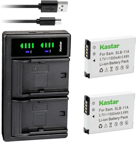 Kastar 4-Pack Battery and LTD2 USB Charger Replacement for Samsung SLB-11A SLB11A Battery, Samsung TL350, TL500, WB600, WB610, WB650, WB660, WB700, WB1000, WB2000, WB5000, WB5500 Digital Camera in Saudi Arabia