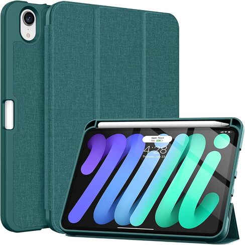 Soke New iPad Mini 6 Case 2021 with Pencil Holder - [Full Body Protection + 2nd Gen Apple Pencil Charging + Auto Wake/Sleep], Soft TPU Back Cover for 2021 iPad Mini 6th Generation 8.3 inch，Violet in Saudi Arabia
