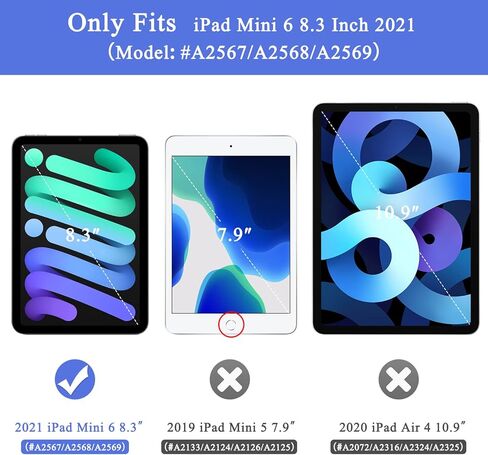 Soke New iPad Mini 6 Case 2021 with Pencil Holder - [Full Body Protection + 2nd Gen Apple Pencil Charging + Auto Wake/Sleep], Soft TPU Back Cover for 2021 iPad Mini 6th Generation 8.3 inch，Violet in Saudi Arabia