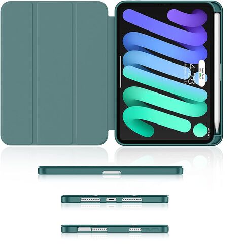 Soke New iPad Mini 6 Case 2021 with Pencil Holder - [Full Body Protection + 2nd Gen Apple Pencil Charging + Auto Wake/Sleep], Soft TPU Back Cover for 2021 iPad Mini 6th Generation 8.3 inch，Violet in Saudi Arabia