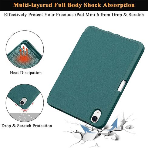 Soke New iPad Mini 6 Case 2021 with Pencil Holder - [Full Body Protection + 2nd Gen Apple Pencil Charging + Auto Wake/Sleep], Soft TPU Back Cover for 2021 iPad Mini 6th Generation 8.3 inch，Violet in Saudi Arabia