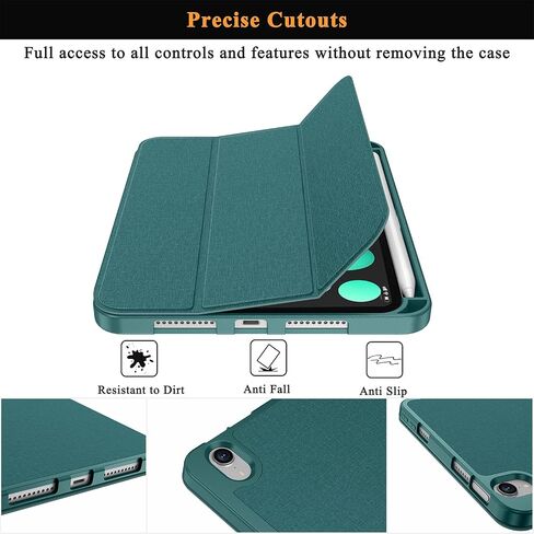 Soke New iPad Mini 6 Case 2021 with Pencil Holder - [Full Body Protection + 2nd Gen Apple Pencil Charging + Auto Wake/Sleep], Soft TPU Back Cover for 2021 iPad Mini 6th Generation 8.3 inch，Violet in Saudi Arabia