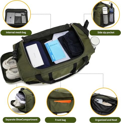 Vastsky Gym Duffle Bags Mens Womens with Shoes Compartment & Wet Pocket,Sport Tote Bags Swimming Yoga,Travel Duffel Bag for Plane,Weekend overnight carry-on bag hospital portable waterproof travel bag in Saudi Arabia