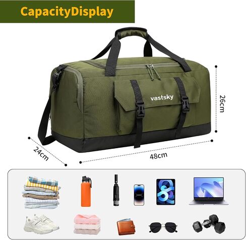 Vastsky Gym Duffle Bags Mens Womens with Shoes Compartment & Wet Pocket,Sport Tote Bags Swimming Yoga,Travel Duffel Bag for Plane,Weekend overnight carry-on bag hospital portable waterproof travel bag in Saudi Arabia