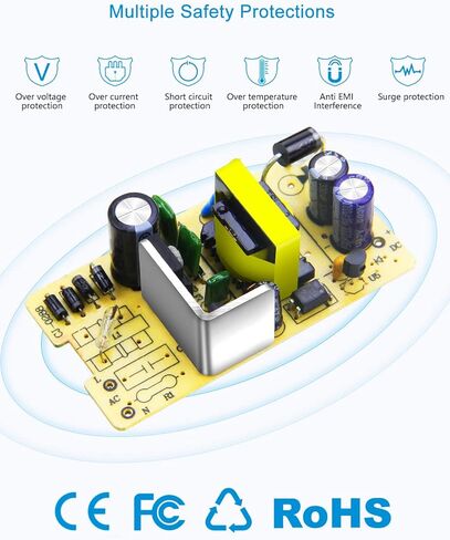 ALITOVE DC 5V مزود الطاقة 5 فولت 4A 20W محول الطاقة 5 Vdc 4Amp AC إلى DC محول محول متوافق 3A 2A 1A مع مقبس إخراج تيار مستمر 5.5 × 2.5 مم لطابعة LED ثلاثية الأبعاد كاميرا CCTV جهاز توجيه لاسلكي in Kuwait