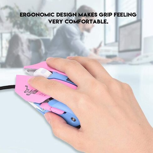 ماوس ألعاب سلكي RGB، ماوس ألعاب عالي الحساسية 3200 نقطة في البوصة، ماوس ألعاب سلكي LED مريح مريح للكمبيوتر المحمول والكمبيوتر المحمول in Saudi Arabia