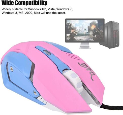 ماوس ألعاب سلكي RGB، ماوس ألعاب عالي الحساسية 3200 نقطة في البوصة، ماوس ألعاب سلكي LED مريح مريح للكمبيوتر المحمول والكمبيوتر المحمول in Saudi Arabia