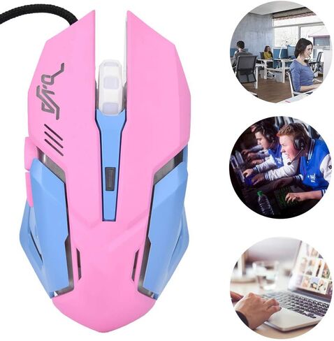 ماوس ألعاب سلكي RGB، ماوس ألعاب عالي الحساسية 3200 نقطة في البوصة، ماوس ألعاب سلكي LED مريح مريح للكمبيوتر المحمول والكمبيوتر المحمول in Saudi Arabia