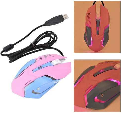 ماوس ألعاب سلكي RGB، ماوس ألعاب عالي الحساسية 3200 نقطة في البوصة، ماوس ألعاب سلكي LED مريح مريح للكمبيوتر المحمول والكمبيوتر المحمول in Saudi Arabia