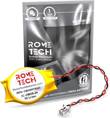 Rome Tech CR 1220 CMOS Battery for ASUS ROG GL552J / ASUS ROG Strix GL703 - Laptop Backup BIOS RTC 3V CR1220 Battery with 2 Wire Medium Cable Regular Connector(1-pack) in Saudi Arabia