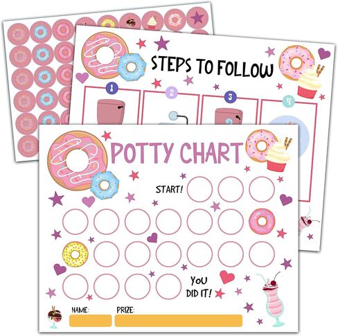 Sports Potty Trainning Sticker Chart for Toddlers Boys Girls, 20 Potty Training Chart with 432 Stickers & 1 Routine Card - B14 in Kuwait
