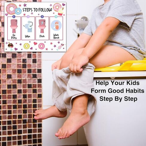 Sports Potty Trainning Sticker Chart for Toddlers Boys Girls, 20 Potty Training Chart with 432 Stickers & 1 Routine Card - B14 in Kuwait