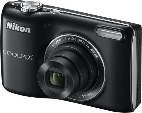 كاميرا رقمية Nikon COOLPIX L26 بدقة 16.1 ميجابكسل مع عدسة زجاجية NIKKOR تكبير 5x وشاشة LCD مقاس 3 بوصات (أسود) (متجددة) in Saudi Arabia