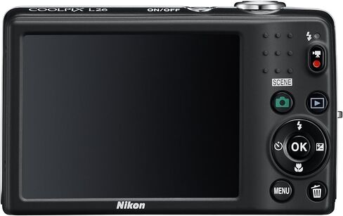 كاميرا رقمية Nikon COOLPIX L26 بدقة 16.1 ميجابكسل مع عدسة زجاجية NIKKOR تكبير 5x وشاشة LCD مقاس 3 بوصات (أسود) (متجددة) in Saudi Arabia