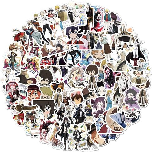 100PCS Anime Bungo Stray Dogs Stickers for Water Bottles Stickers for Teens,Adults | Perfect for Waterbottle,Laptop,Phone,Hydro Flask Travel Vinyl Stickers Waterproof (Bungo Stray Dogs )1 in Saudi Arabia