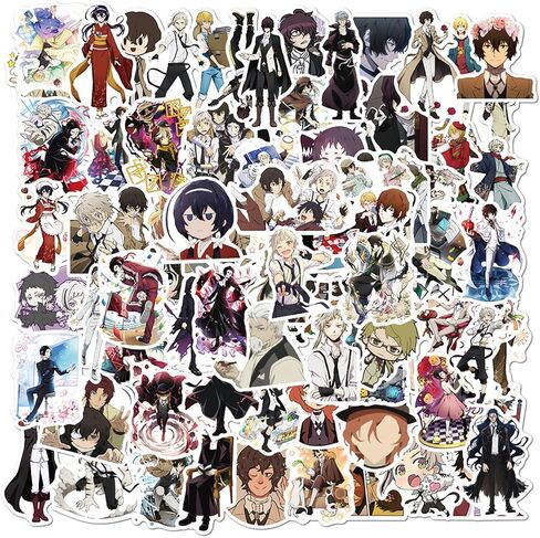 100PCS Anime Bungo Stray Dogs Stickers for Water Bottles Stickers for Teens,Adults | Perfect for Waterbottle,Laptop,Phone,Hydro Flask Travel Vinyl Stickers Waterproof (Bungo Stray Dogs )1 in Saudi Arabia