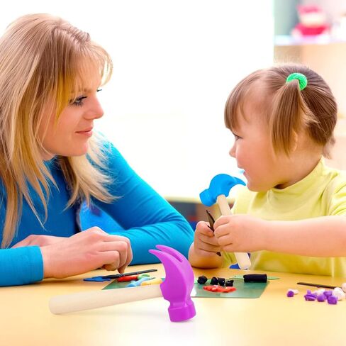 2 حزمة من ألعاب المطرقة الخشبية، أدوات صيانة المطارق المحاكاة، ألعاب تعليمية للأطفال، مستلزمات ألعاب حفلات أعياد الميلاد (أرجواني + أحمر وردي) in Saudi Arabia