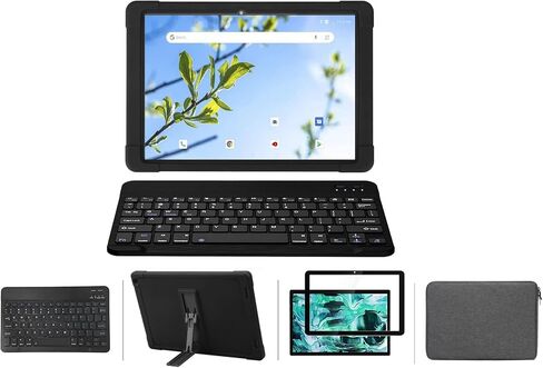 (4 in 1) Onn Tablet Pro 11 inch Screen Protector and Case Keyboard, Screen Protector and Case for Onn 11'' Tablet Pro (Black) in Saudi Arabia