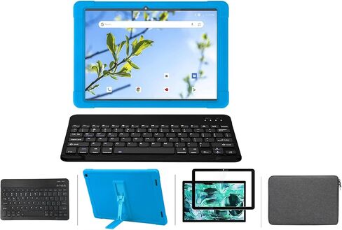 (4 في 1) واقي شاشة Onn Tablet Pro مقاس 11 بوصة ولوحة مفاتيح وحافظة شاشة وحافظة لجهاز Onn Tablet Pro مقاس 11 بوصة (أسود) in Kuwait