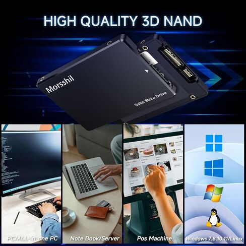 محرك أقراص الحالة الصلبة الداخلي SSD SATA III 500 جيجابايت، محرك أقراص ثابتة داخلي ثلاثي الأبعاد NAND Flash يصل إلى 500 ميجابايت/ثانية SSD لأجهزة الكمبيوتر المحمول وأجهزة الكمبيوتر المكتبية. in Saudi Arabia