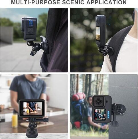 حزام ظهر FitTSTILL مزود بمشبك سريع التركيب متوافق مع Go Pro Hero 12,11,10,9,8,7,6,5,4,Session,3+,3,2,1,Hero (2018),Fusion,Max, كاميرات الأكشن أوسمو أكشن 4، أكشن 3 in Saudi Arabia