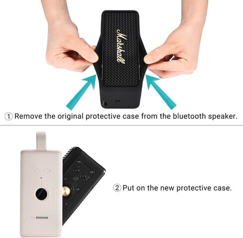Silicone Cover for Marshall EMBERTON/EMBERTON III Speaker, Anti-Bump Portable Speaker Silicone Cover case (Beige) in Saudi Arabia