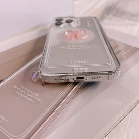 Ownest Compatible for iPhone 13 Cute 3D Pink Bowknot Slim Clear Aesthetic Design Women Teen Girls Camera Lens Protection Phone Cases Cover in Kuwait