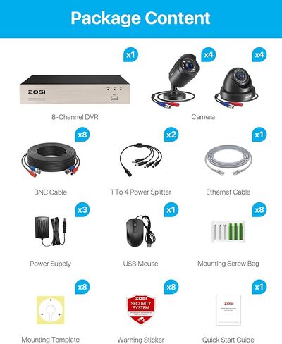 ZOSI 2K 8CH WiFi Security Camera System with 12.5in LCD Monitor & 2TB HDD, Smart Human Detection, 2 Way Audio, Night Vision, 8pcs 3MP Outdoor Indoor Home Wireless Pan/Tilt Cameras, 24/7 Recording in Kuwait