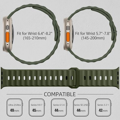 Wepro 6 Pack Sport Band Compatible with Apple Watch Ultra 2/Ultra Band 49mm 46mm 45mm 44mm 42mm for Men, Soft Silicone Waterproof Rugged Breathable Strap for iWatch Series 10 9 8 7 6 SE 5 4 3 2 1 in Saudi Arabia