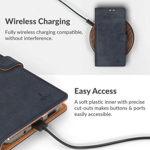 Snakehive Leather Wallet for Samsung Galaxy S20 FE - Real Leather Wallet Phone Case - Genuine Leather with Viewing Stand and 3 Card Holder - Flip Folio Cover with Card Slot (Green) in Kuwait