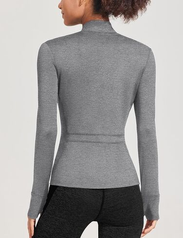 COOrun Women's Athletic Jackets Lightweight Running Workout Jacket Full Zip Track Tops Sportswear with Thumb Holes in Kuwait