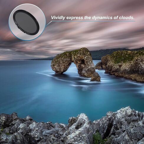 MECCANIXITY ND2-400 Lens Filter Variable Neutral Density Lens Filter 49mm Circular ND Filter Grayscale Filter for Camera Photography Lens 2 Pcs in Kuwait