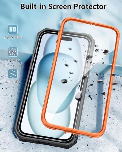 FNTCASE for iPhone 15 Plus Case: Drop Protection Rugged Belt-Clip Holster & Kickstand Military Grade Matte Textured TPU Shockproof Durable Protective Phone Cover 6.7 inch in Saudi Arabia
