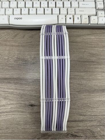 Sirlyr PSU Cable Extension,Customed PC Cables - Pre-Bend Nylon Sleeved Power Supply Cable,1x24Pin ATX / 1x8 (4+4) Pin EPS / 2x8 (6+2) Gold- Plated Pin GPU,Purple White,4 Kits in Saudi Arabia