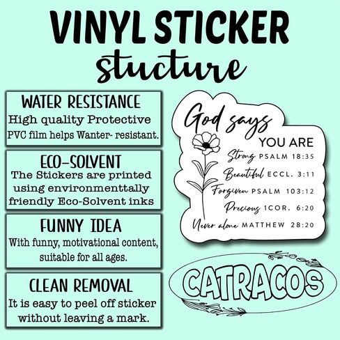 (3Pcs) God Says You are Sticker, Christian Gifts Decorate Books Laptop Phone, Water Bottles Kindles Stickers, Tumbler Sticker Waterproof Vinyl Decorate 3" Inch in Saudi Arabia
