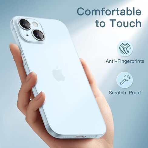 JETech Ultra Slim (0.35mm Thin) Case for iPhone 15 Plus 6.7-Inch, Camera Lens Cover Full Protection, Lightweight Matte Finish PP Hard Minimalist Case, Support Wireless Charging (Black) in Saudi Arabia