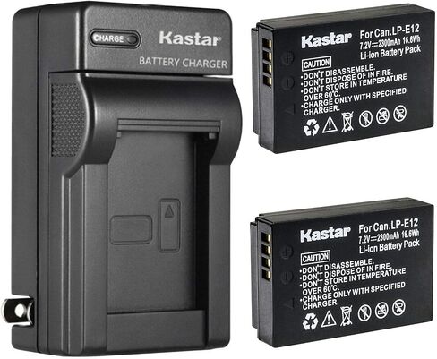Kastar 4-Pack Battery and AC Wall Charger Replacement for Canon LP-E12 LPE12 Battery, Canon LC-E12 LC-E12E Charger, Canon EOS M50, EOS M50 Mark II, EOS M100, EOS M200, EOS Rebel SL1 Camera in Saudi Arabia