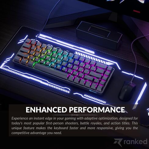 Ranked Master M65 HE 65% | Rapid Trigger Technology | Magnetic Mechanical Gaming Keyboard | 68 Keys RGB LED for PC/Mac Gamer | US Layout (Black, Clear Switch) in Saudi Arabia
