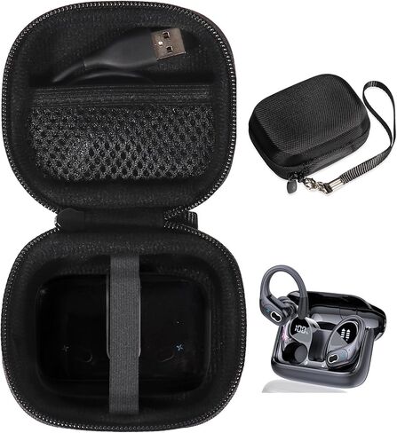 حافظة سماعات أذن Alltravel لسماعات الأذن اللاسلكية Aptkdoe HD65 لمدة 75 ساعة بلوتوث 5.3 سماعة رأس رياضية، 2024 سماعات أذن بلوتوث ستيريو عميق فوق الأذن (أسود) in Saudi Arabia