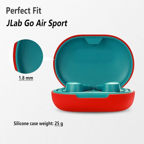 حافظة سيليكون Geiomoo متوافقة مع JLab Go Air Sport، غطاء واقٍ (أسود) in Kuwait