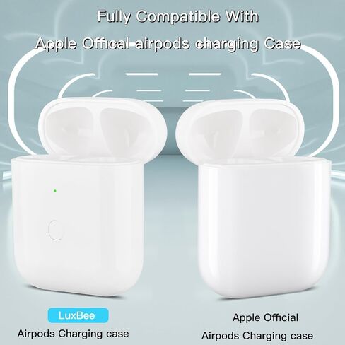 حافظة شحن لاسلكية، متوافقة وبديلة لسماعات AirPods Gen 1 & 2، اقتران بلوتوث ومؤشر كهرباء ملون، بدون سماعة أذن in Saudi Arabia