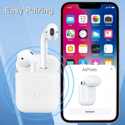 حافظة شحن لاسلكية، متوافقة وبديلة لسماعات AirPods Gen 1 & 2، اقتران بلوتوث ومؤشر كهرباء ملون، بدون سماعة أذن in Saudi Arabia
